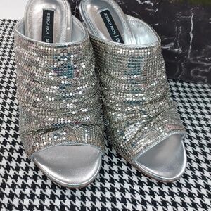 Jessica Rich/Steve Madden Adrienne Metal Mesh Acrylic Heel NIB